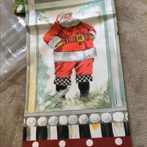 Mackenzie childs santa merry christmas dish towel